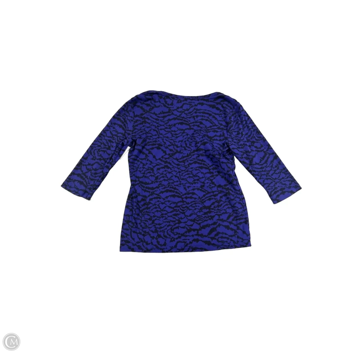Top 3/4 Sleeve By Relativity In Black & Purple, Size: M