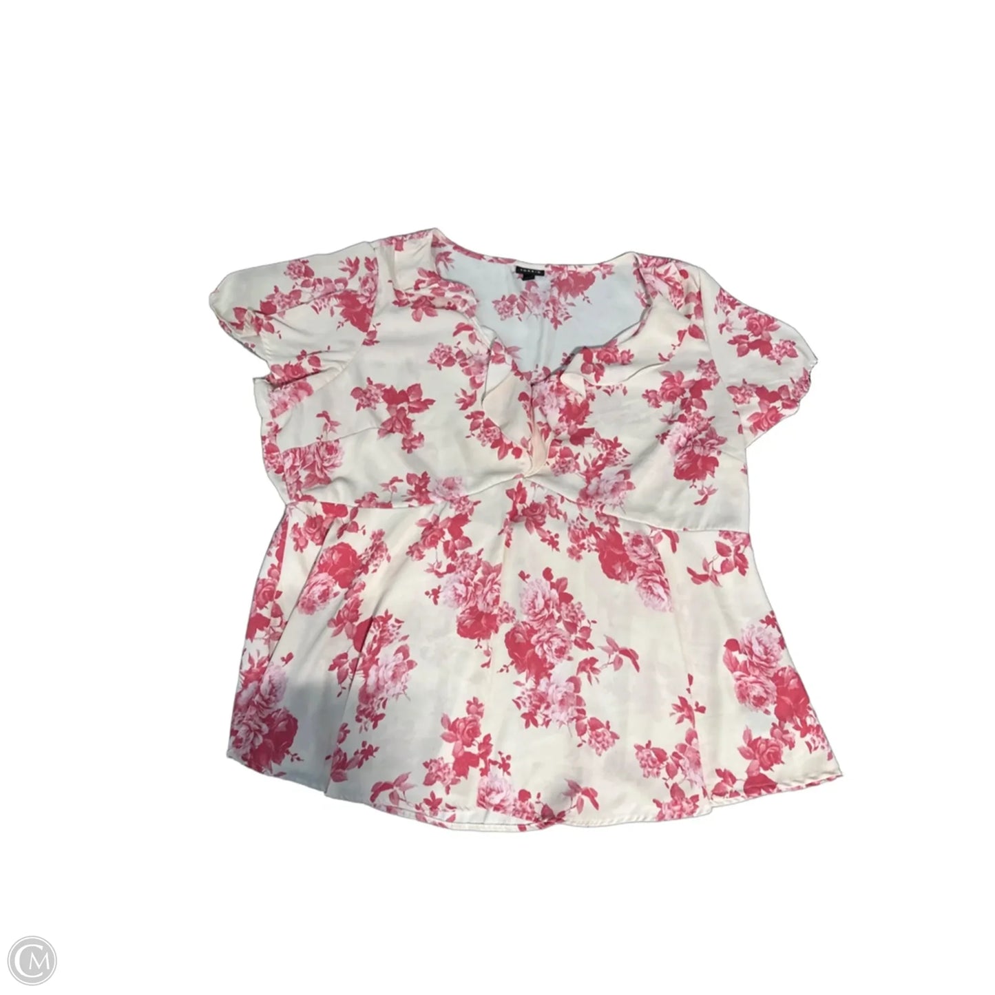 Top Short Sleeve By Torrid In Pink & White, Size: 3x