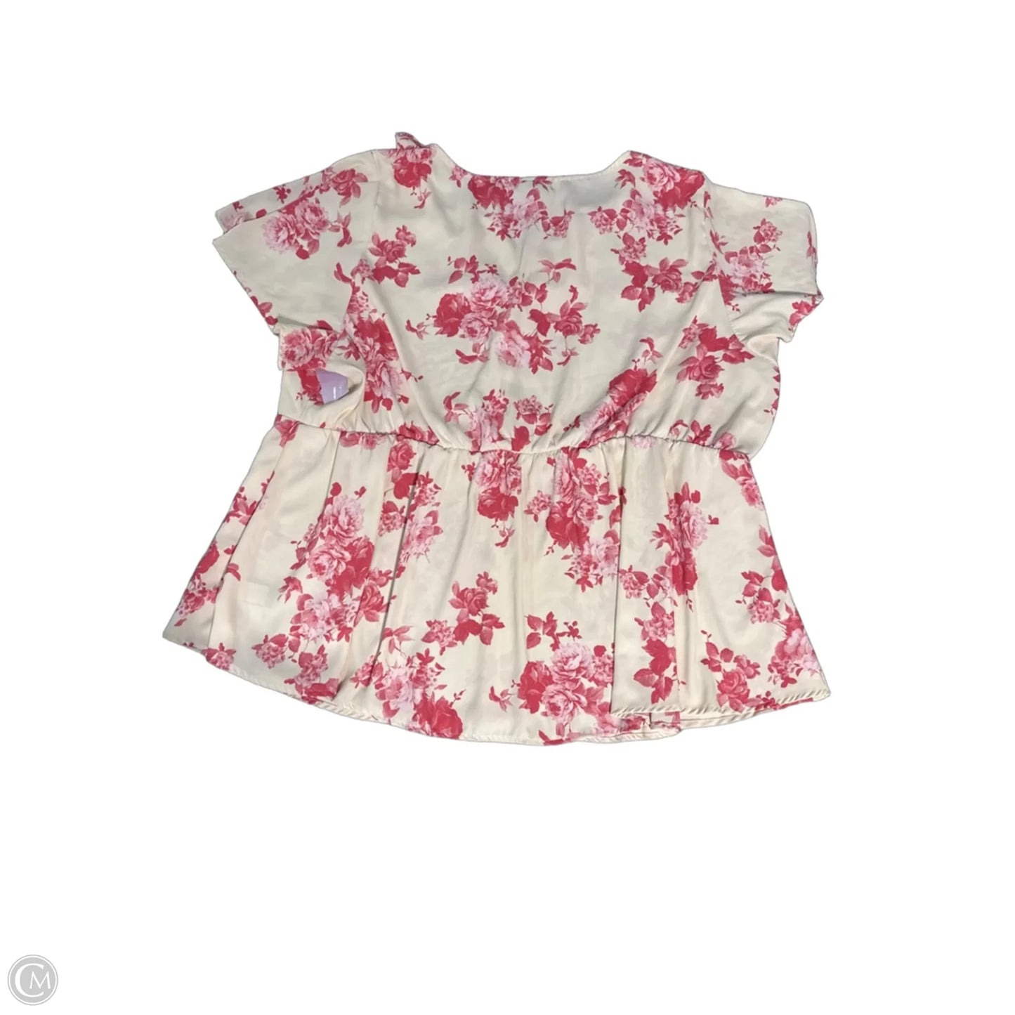 Top Short Sleeve By Torrid In Pink & White, Size: 3x
