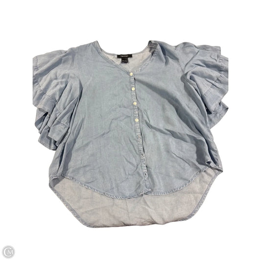 Top Short Sleeve By Karen Kane In Blue Denim, Size: M