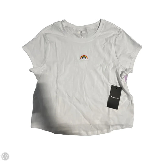 Top Short Sleeve By Fabletics In White, Size: Xxl