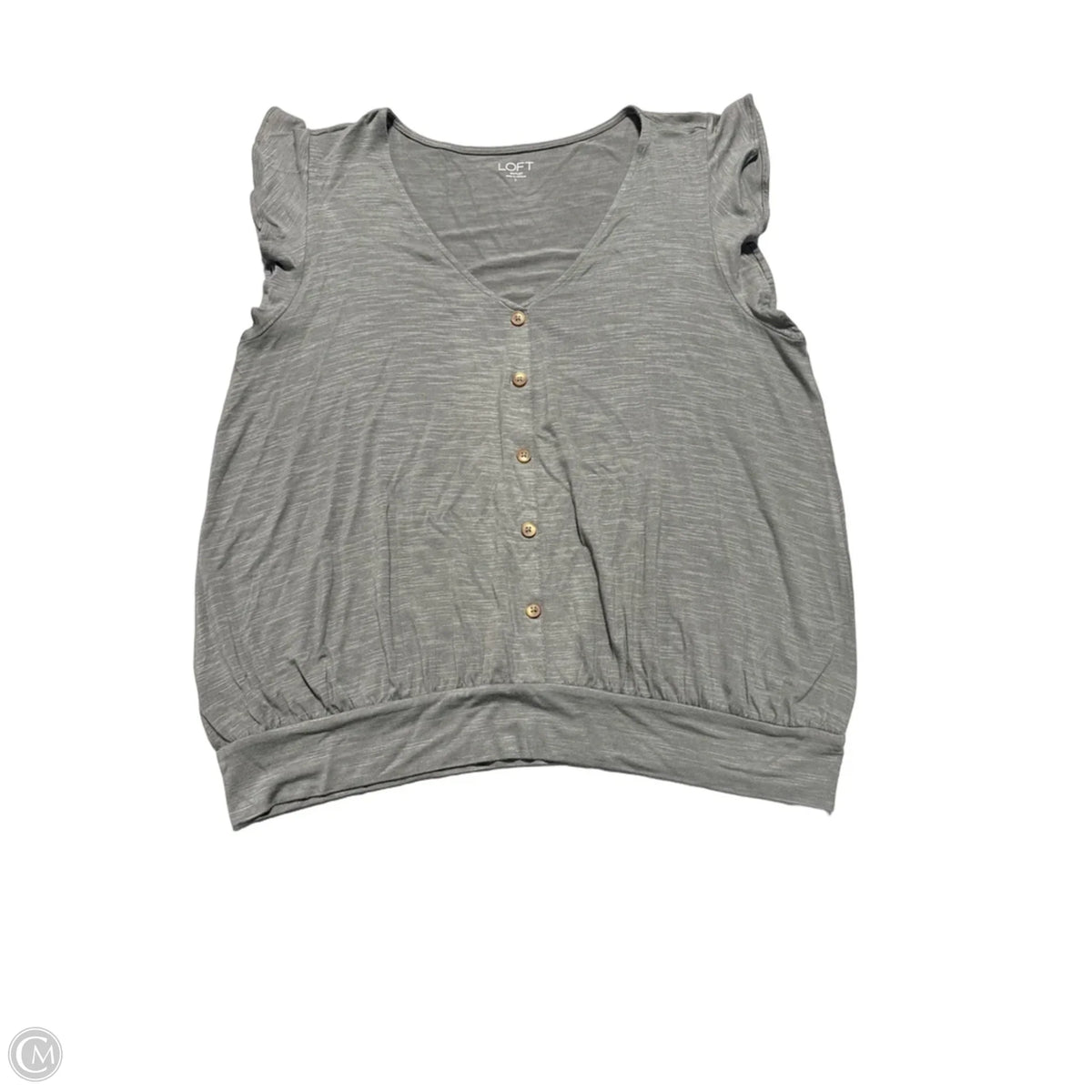 Top Short Sleeve By Loft In Green, Size: L