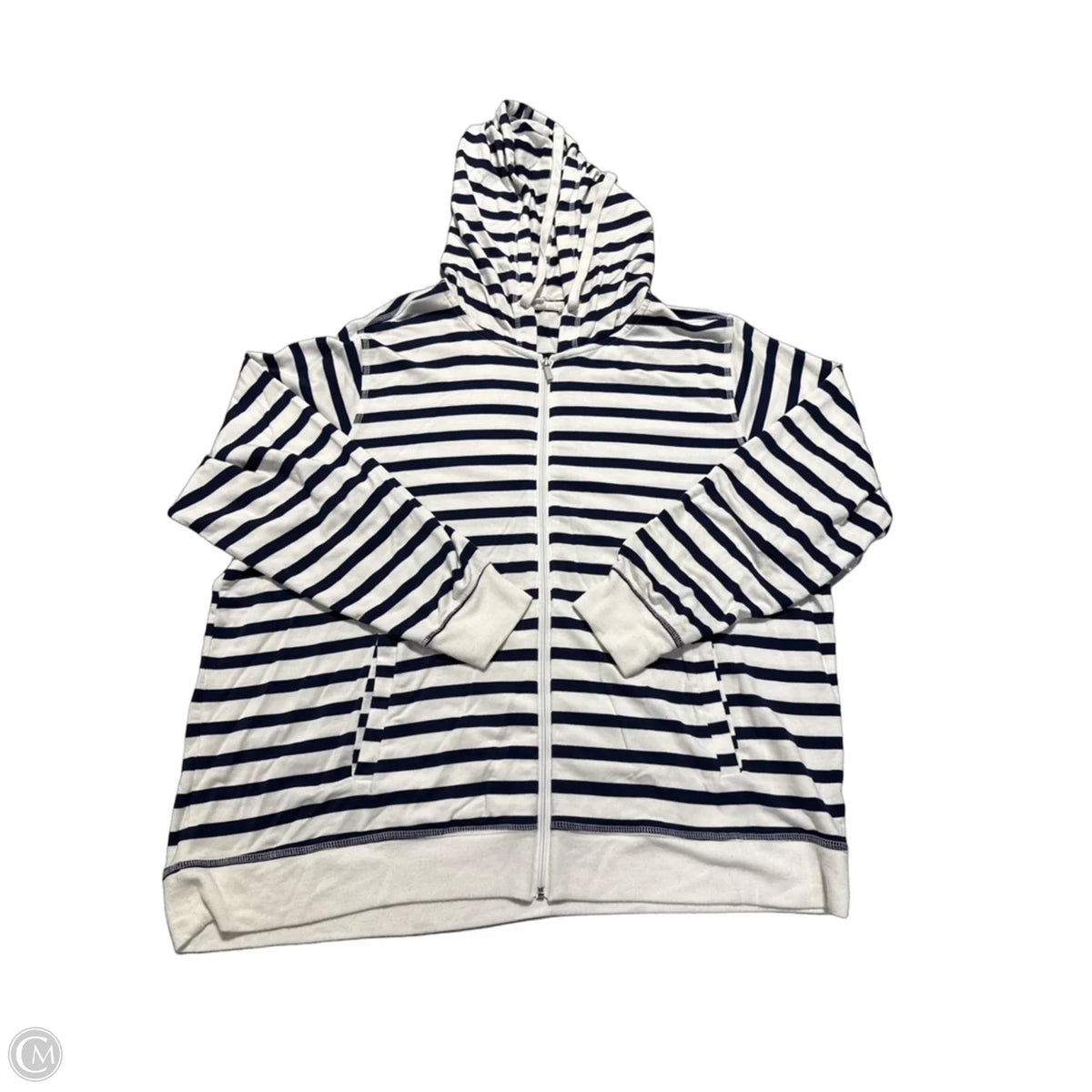 Top Long Sleeve By Workshop In Striped Pattern, Size: 2x