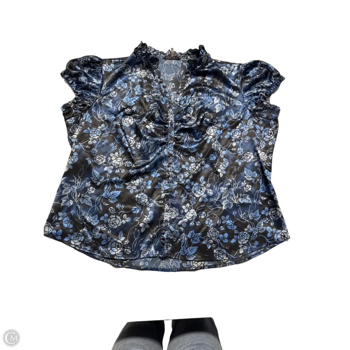 Top Short Sleeve By Daisy Fuentes In Blue, Size: 2x