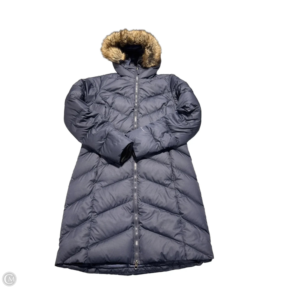 Jacket Puffer & Quilted By Eddie Bauer In Navy, Size: S
