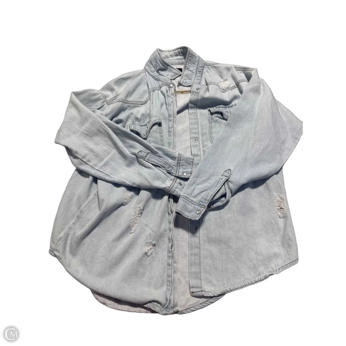 Jacket Denim By Risen In Blue Denim, Size: L