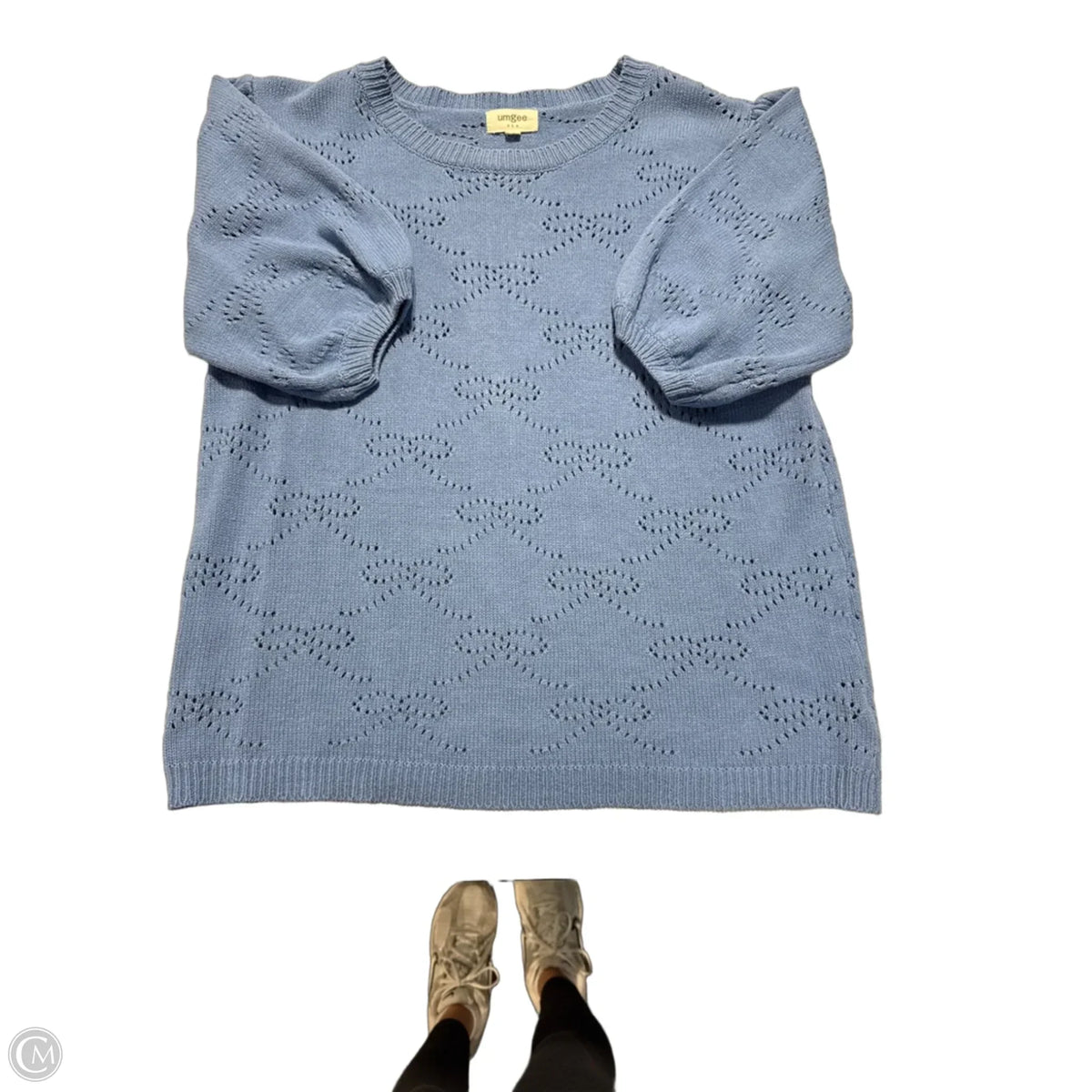 Top Short Sleeve By Umgee In Blue, Size: L