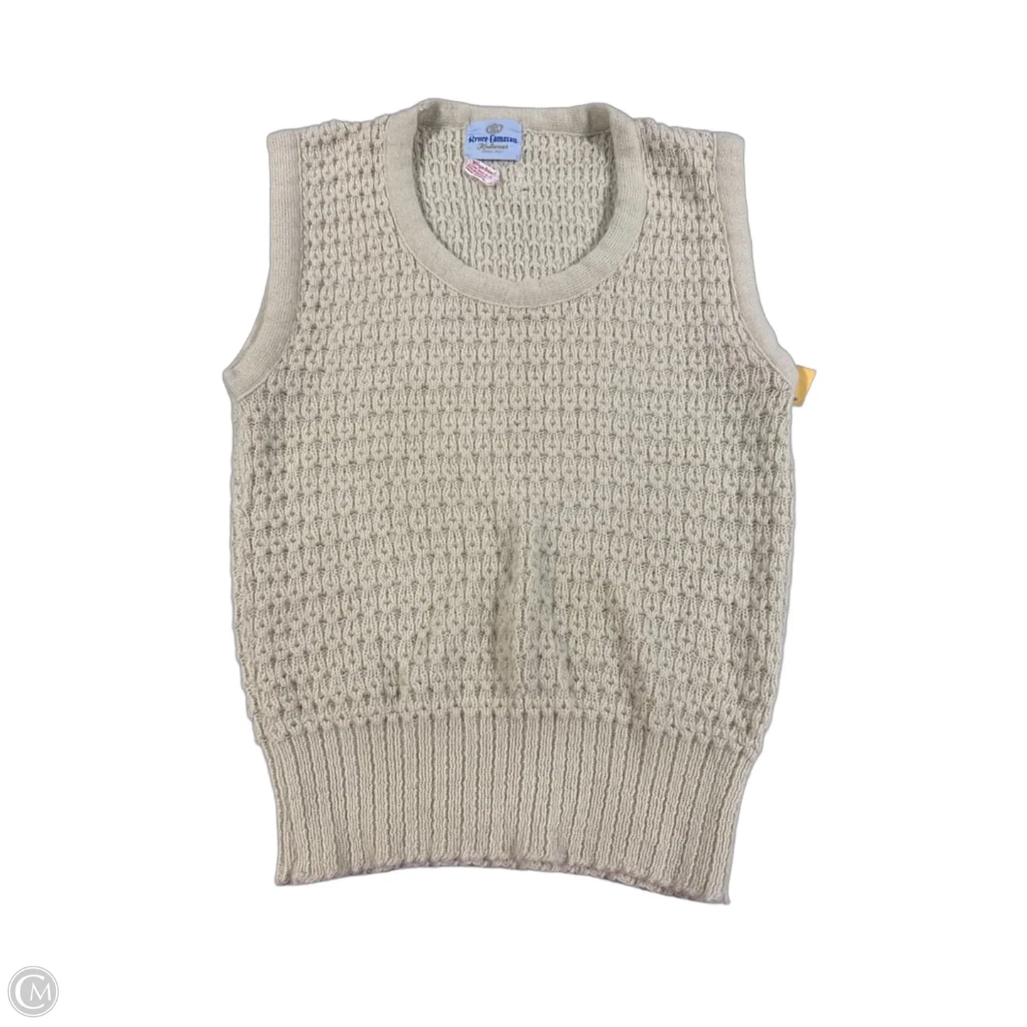 Sweater Short Sleeve By Cmc In Tan, Size: Xl