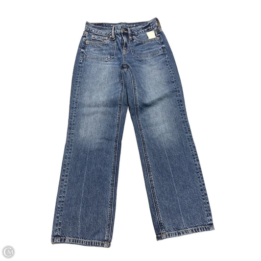 Jeans Straight By American Eagle In Blue Denim, Size: 0