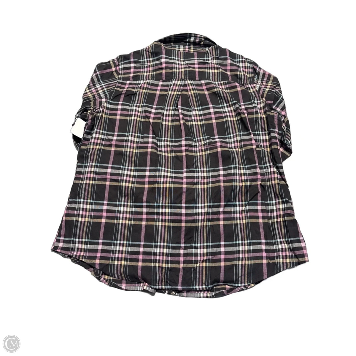 Top Long Sleeve By Maurices In Plaid Pattern, Size: Xxl