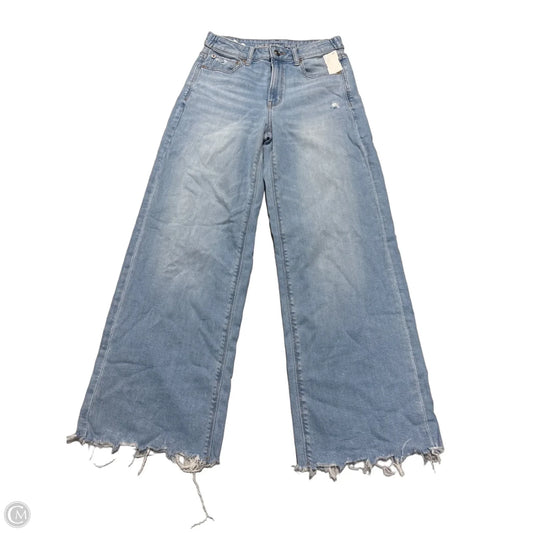 Jeans Wide Leg By American Eagle In Blue Denim, Size: 2