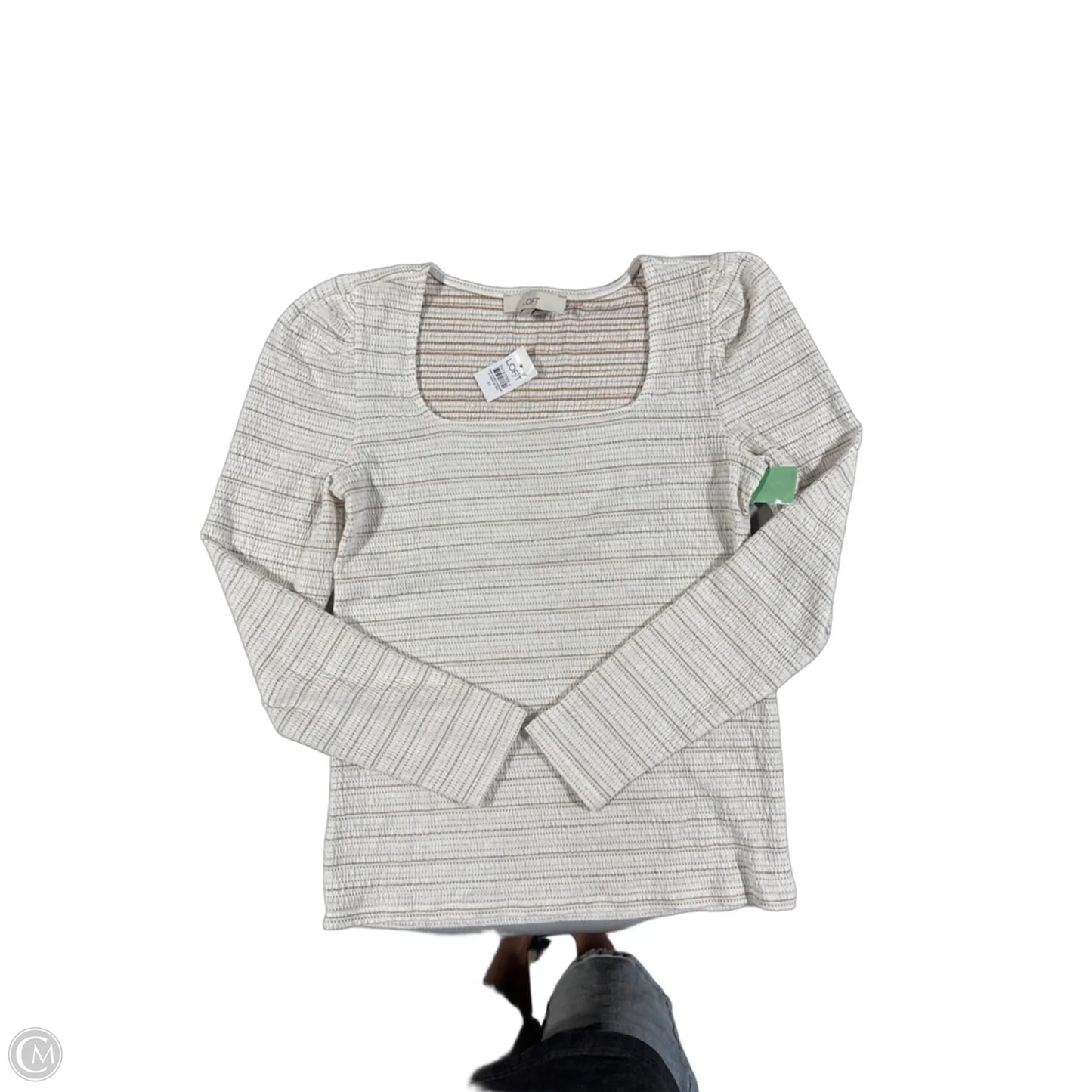Top Long Sleeve By Loft In Cream, Size: M