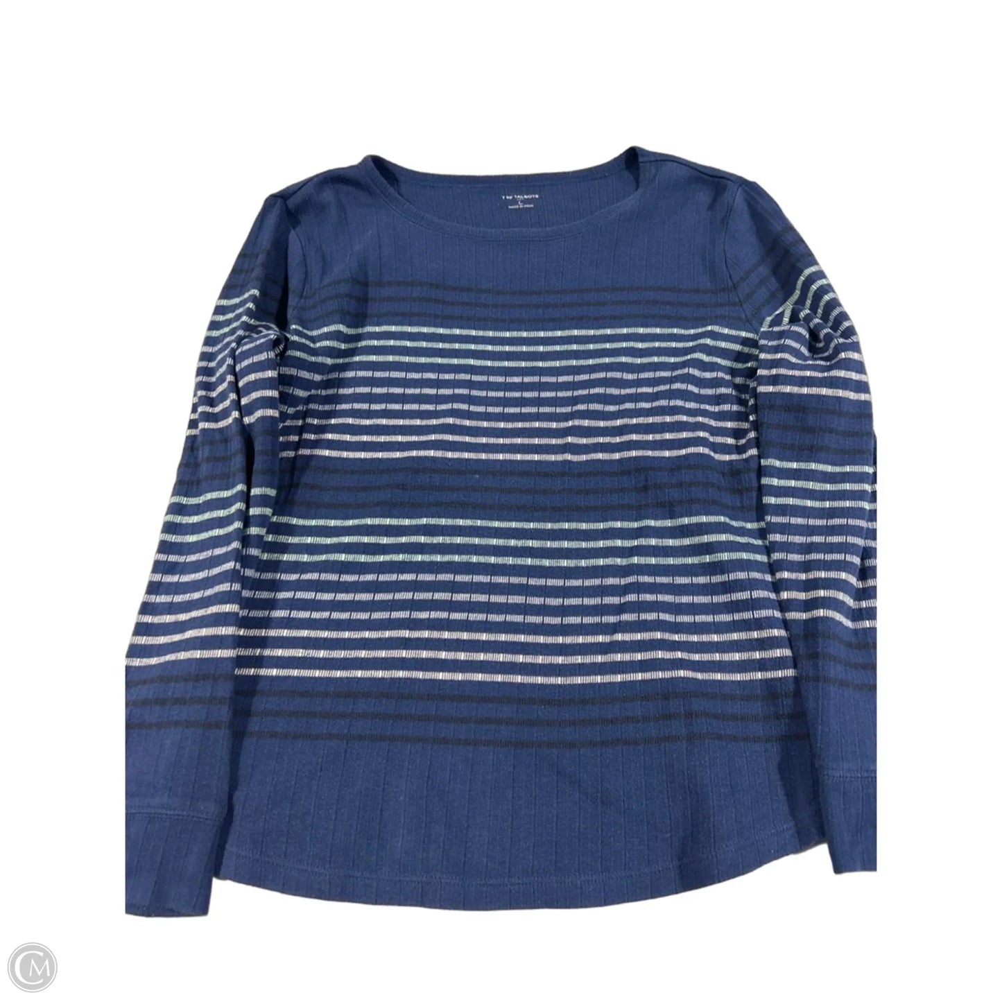 Top Long Sleeve By Talbots In Blue, Size: L