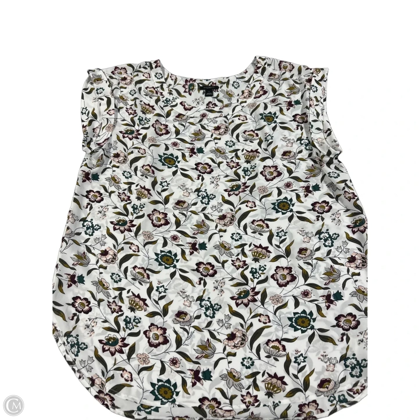 Top Short Sleeve By Ann Taylor In Floral Print, Size: L