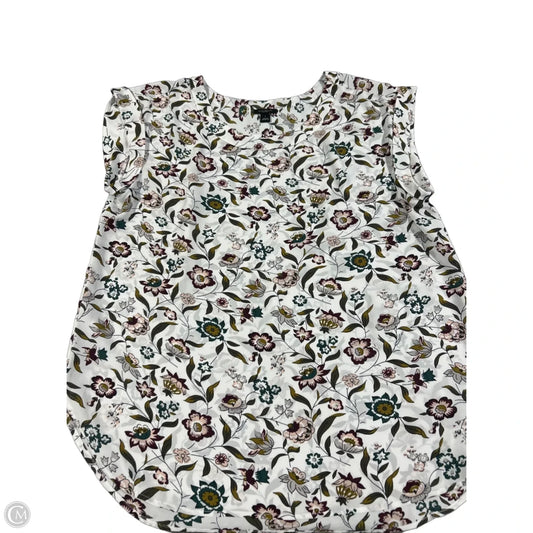Top Short Sleeve By Ann Taylor In Floral Print, Size: L