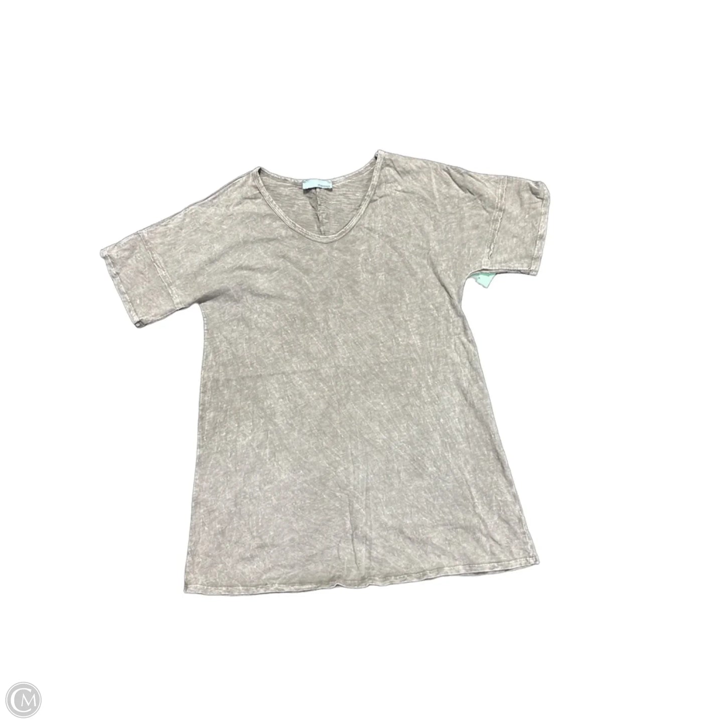 Top Short Sleeve By Cmc In Grey, Size: L