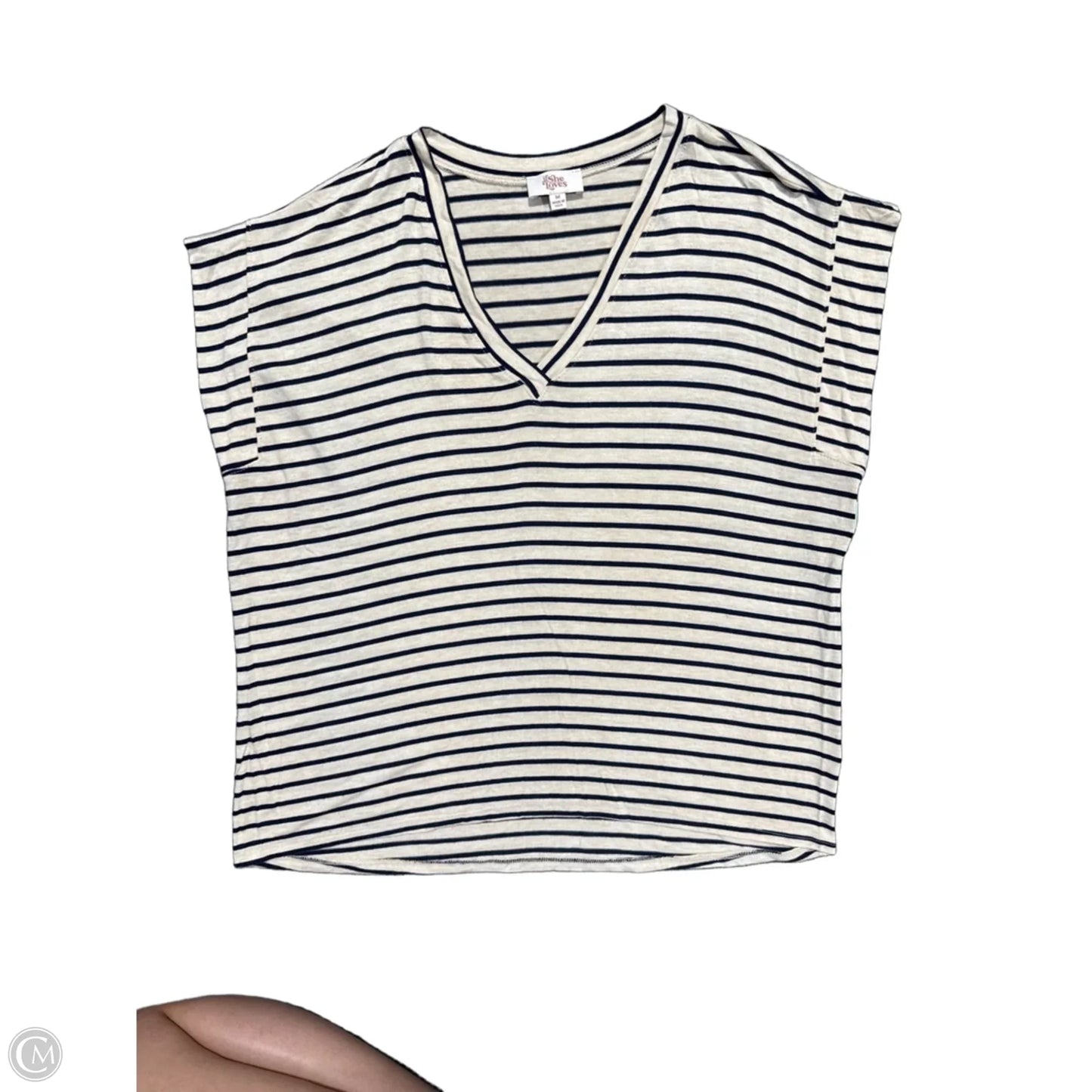 Top Short Sleeve By Cmc In Striped Pattern, Size: M