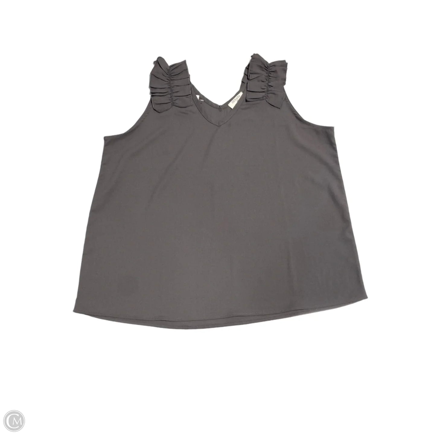Top Sleeveless By Zenana In Grey, Size: 2x