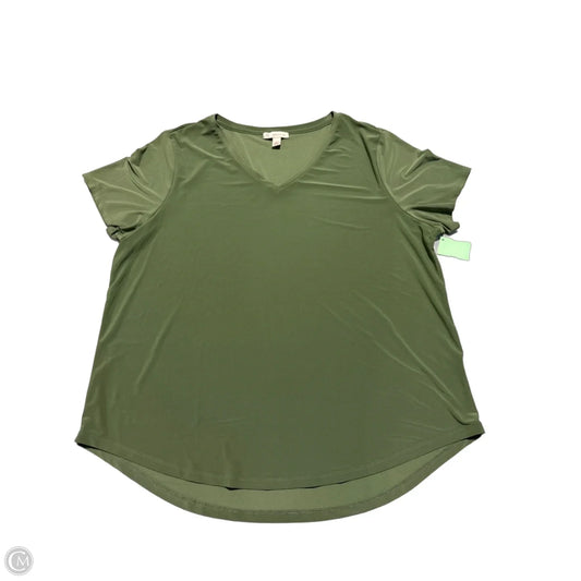 Top Short Sleeve By Cmc In Green, Size: 2x