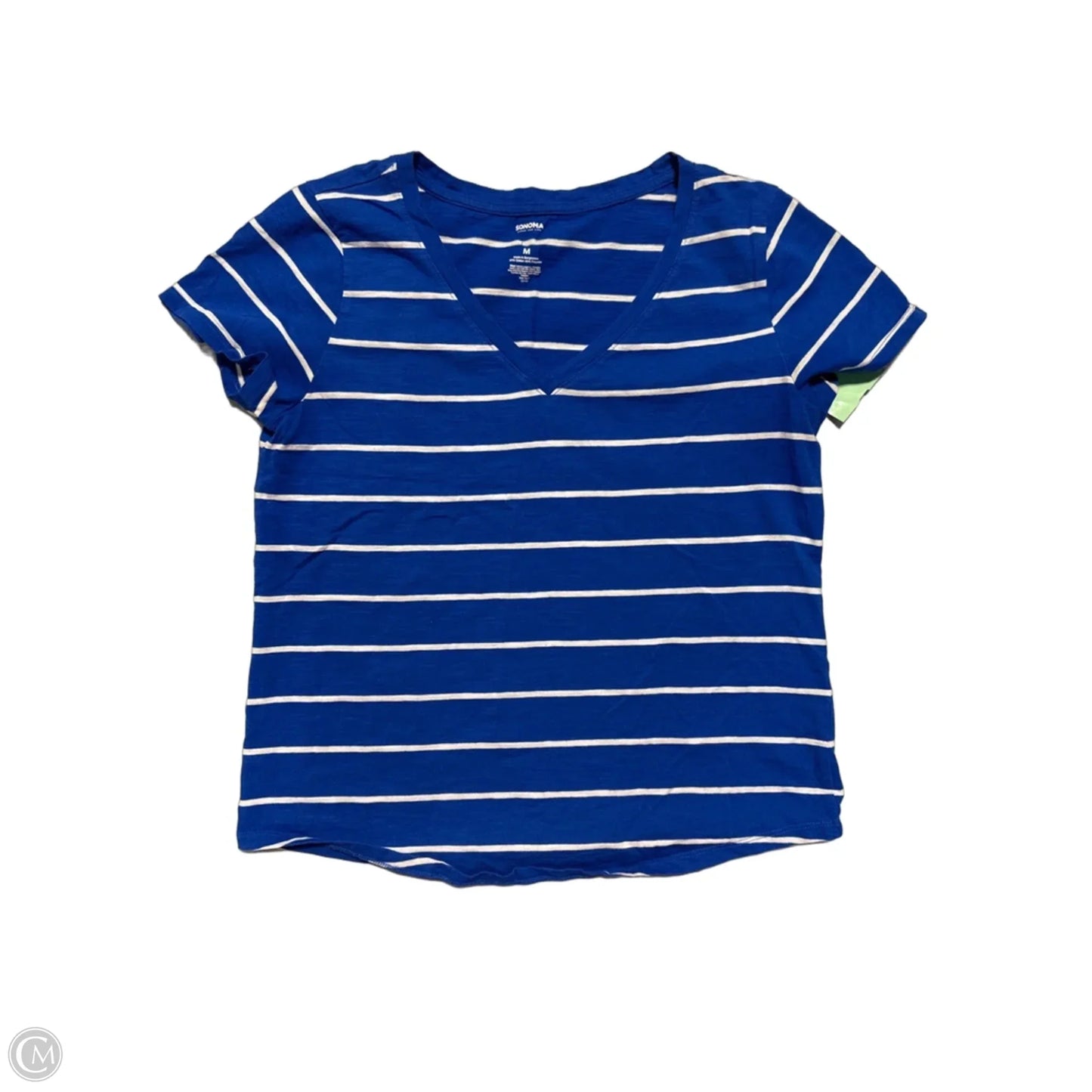 Top Short Sleeve By Sonoma In Blue & White, Size: M