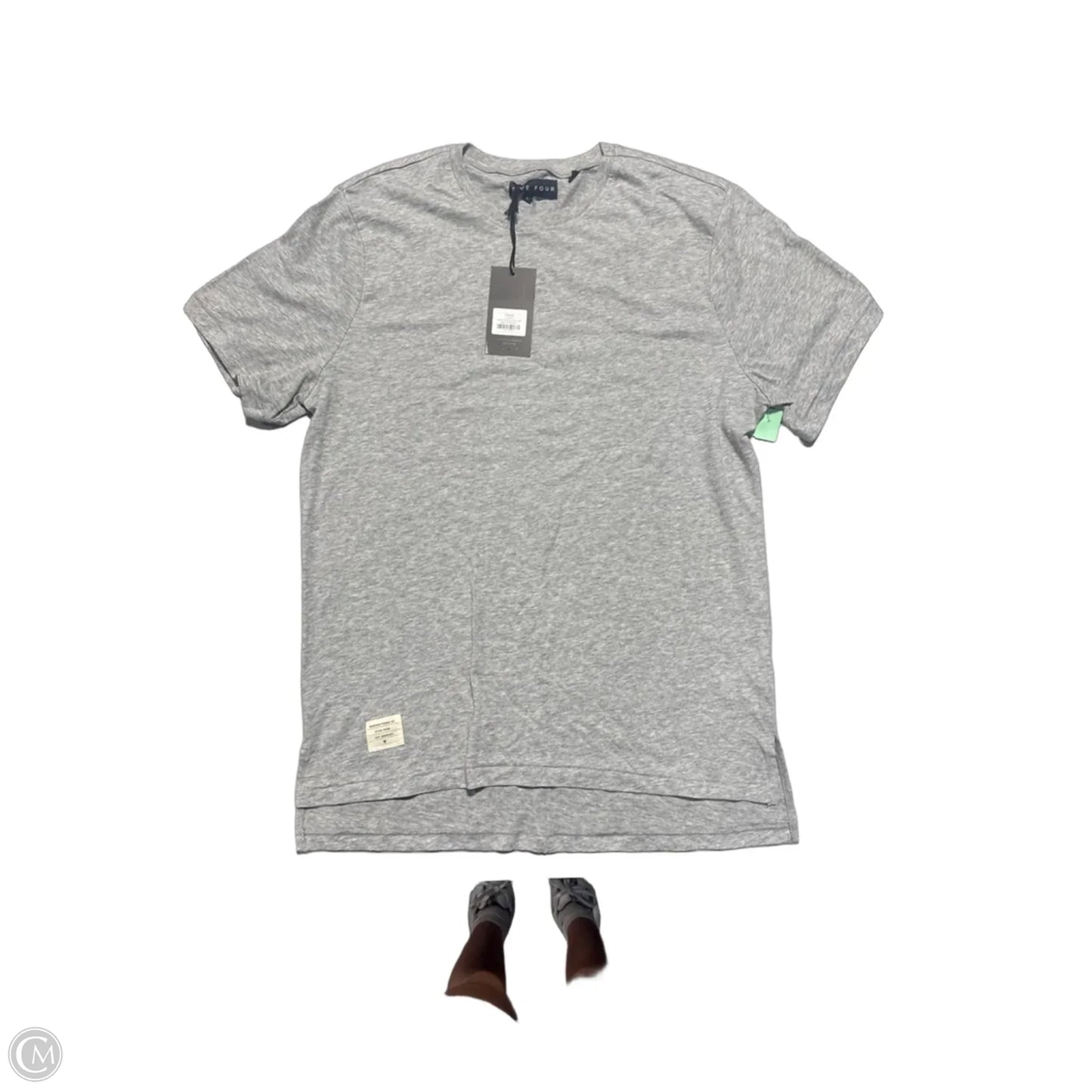 Top Short Sleeve By Cmc In Grey, Size: L
