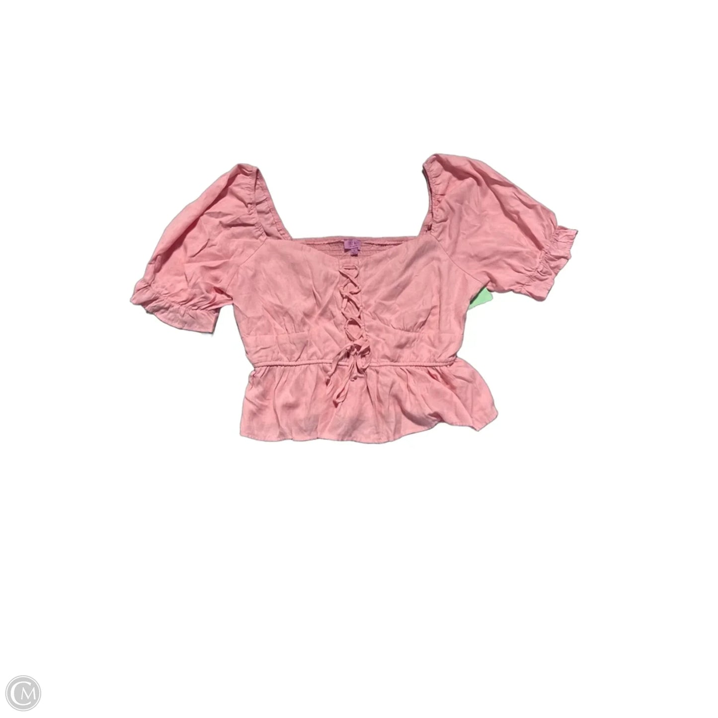 Top Short Sleeve By Miami In Pink, Size: L