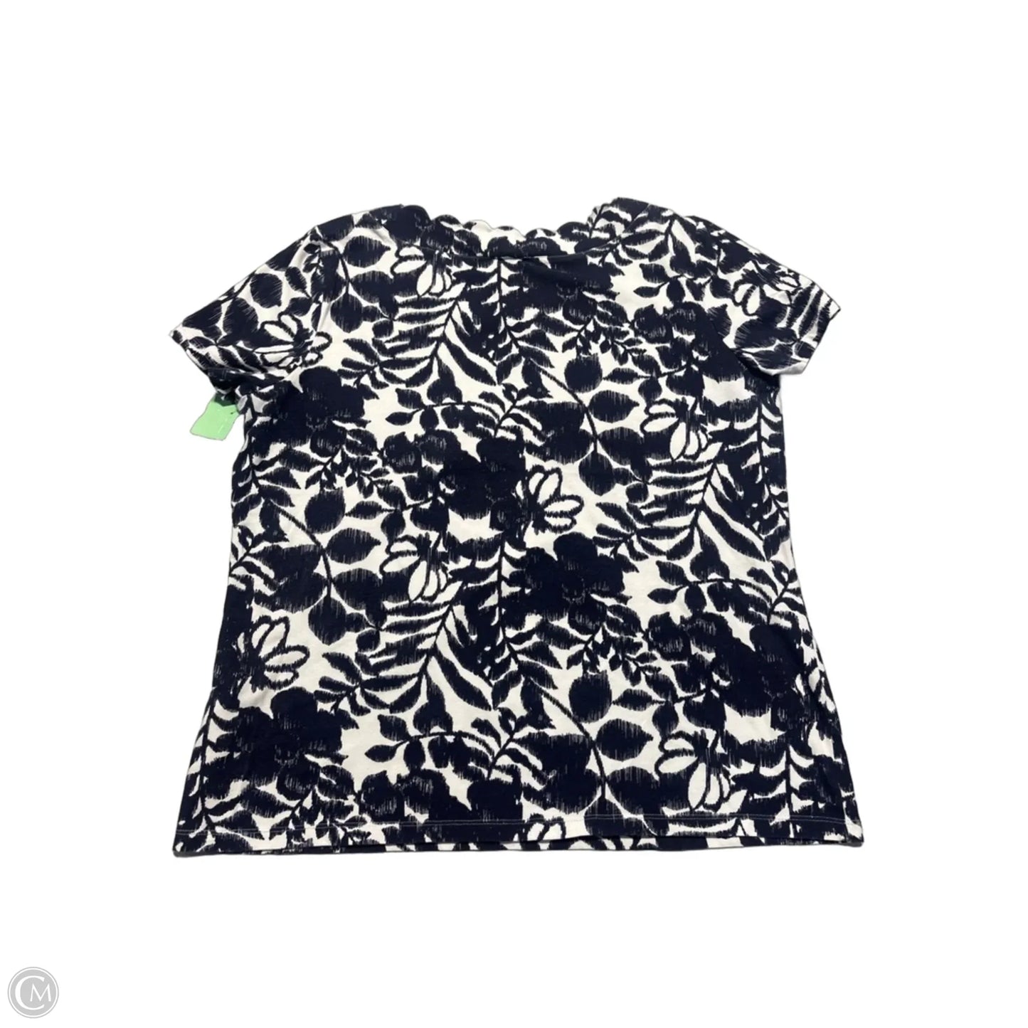 Top Short Sleeve By Anne Klein In Black & White, Size: Xl
