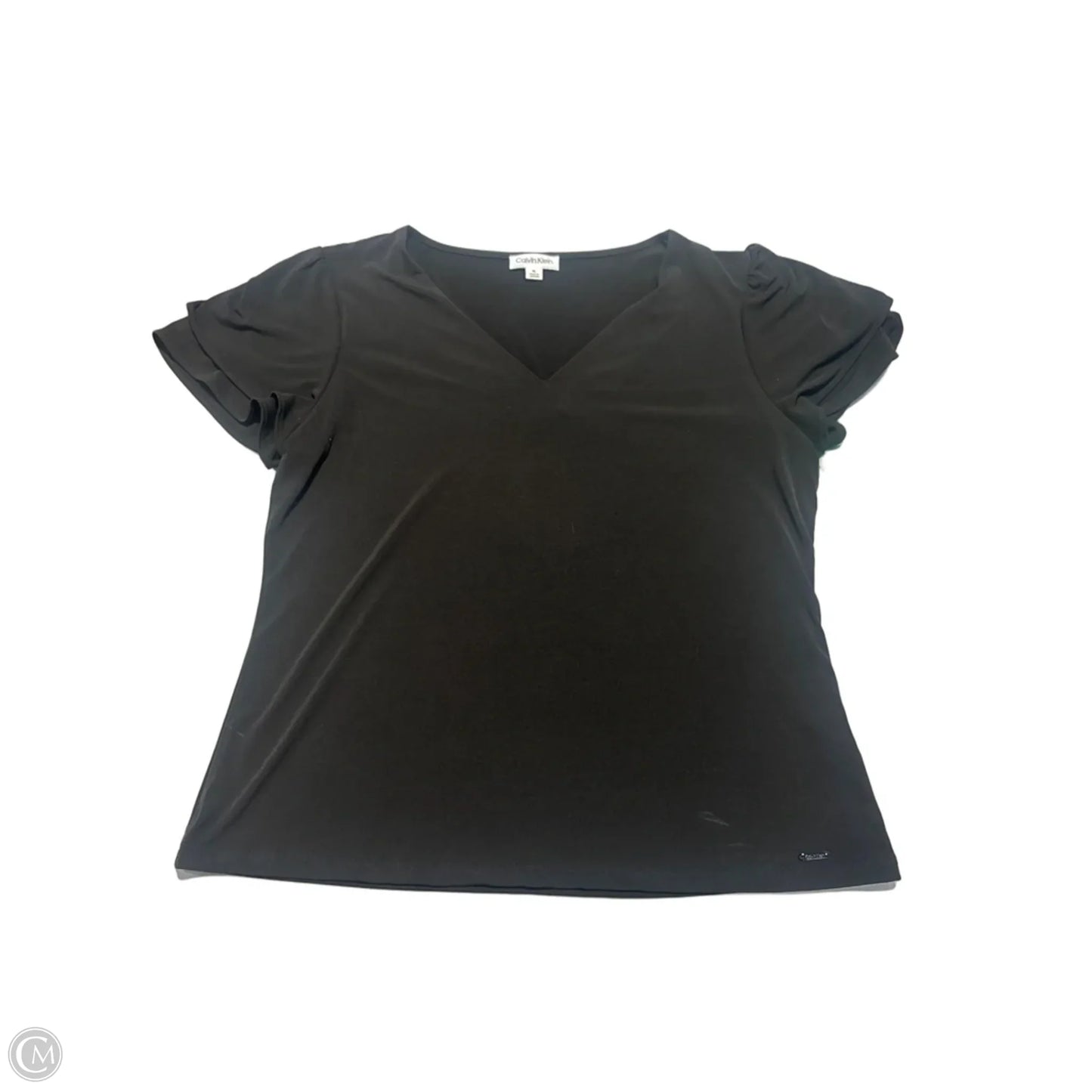 Top Short Sleeve Basic By Calvin Klein In Black, Size: Xl