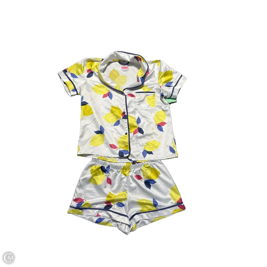 Pajamas Designer By Kate Spade In White & Yellow, Size: S