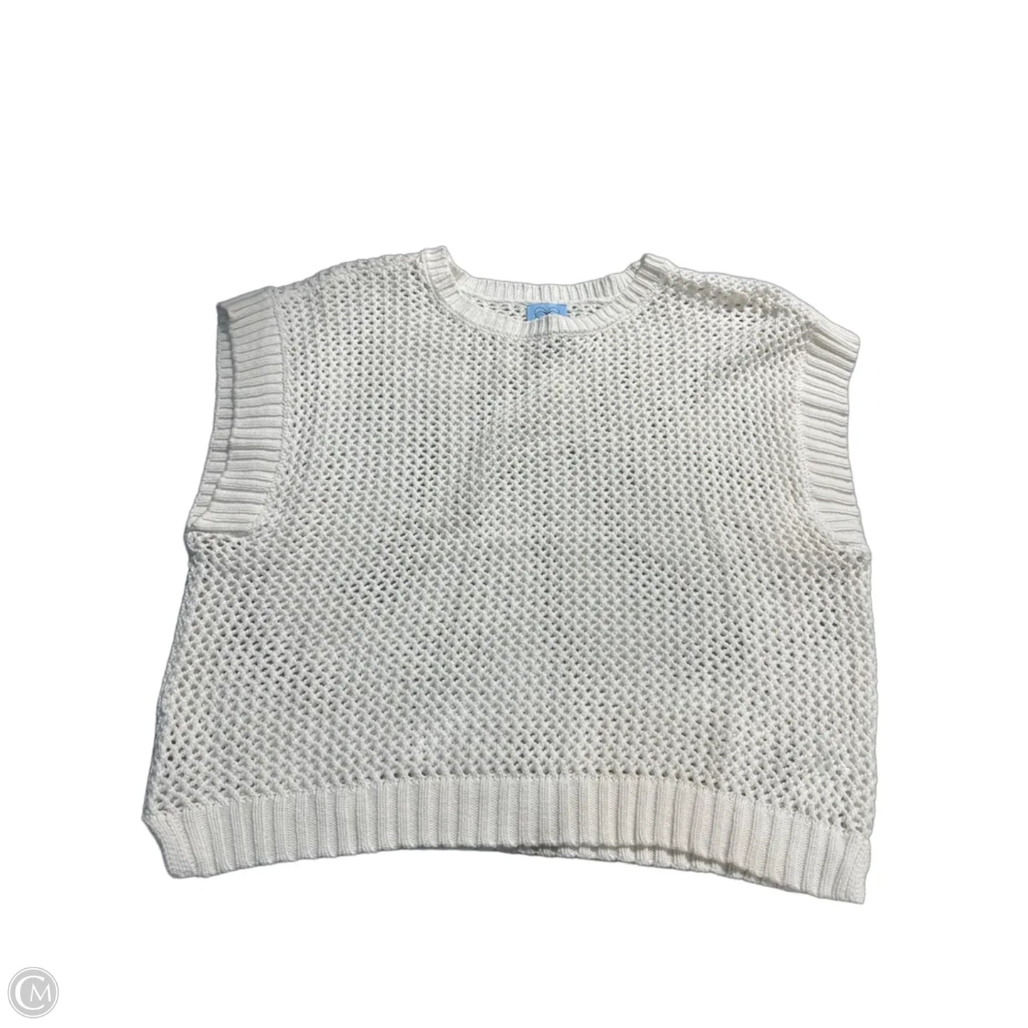 Vest Sweater By Cece In White, Size: M
