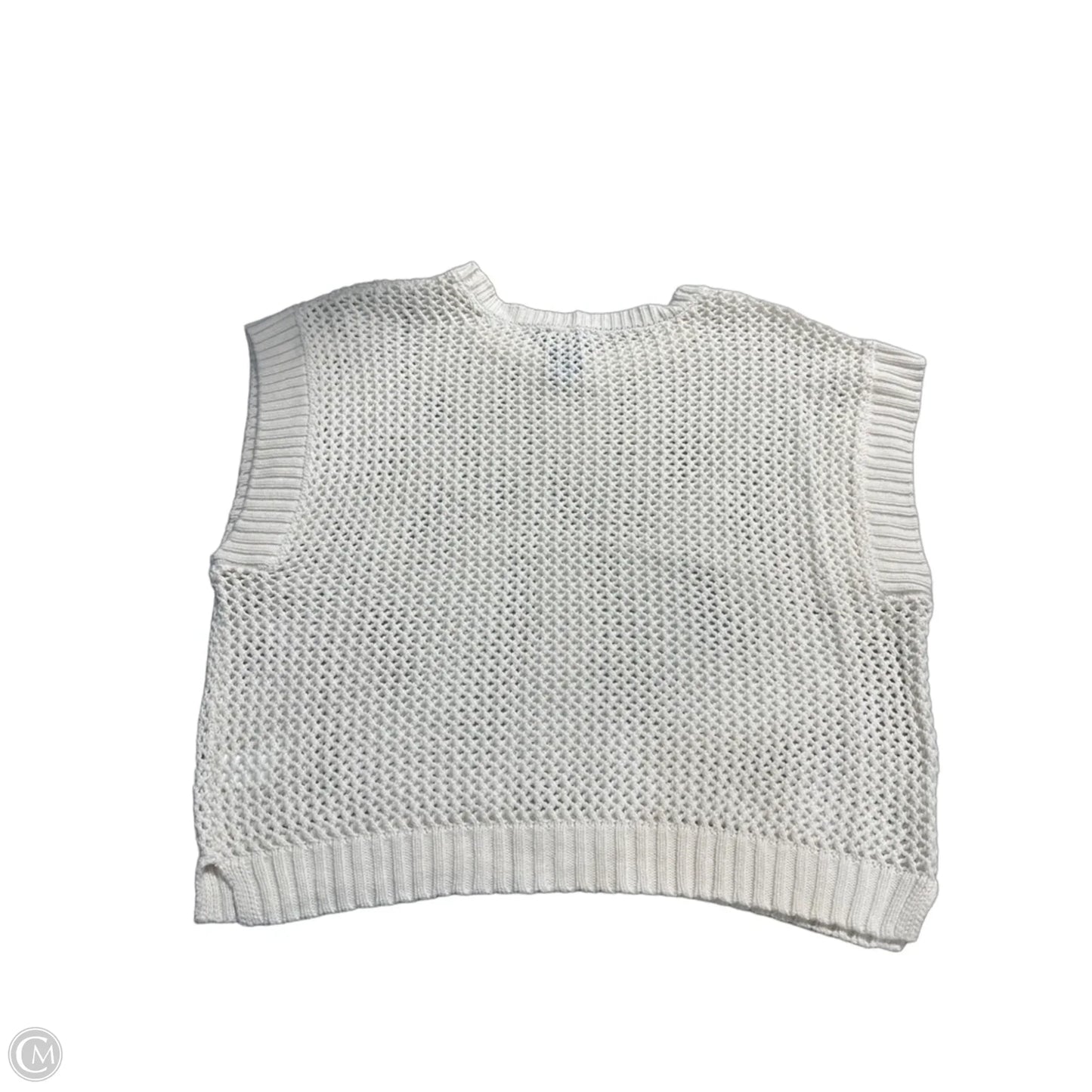 Vest Sweater By Cece In White, Size: M