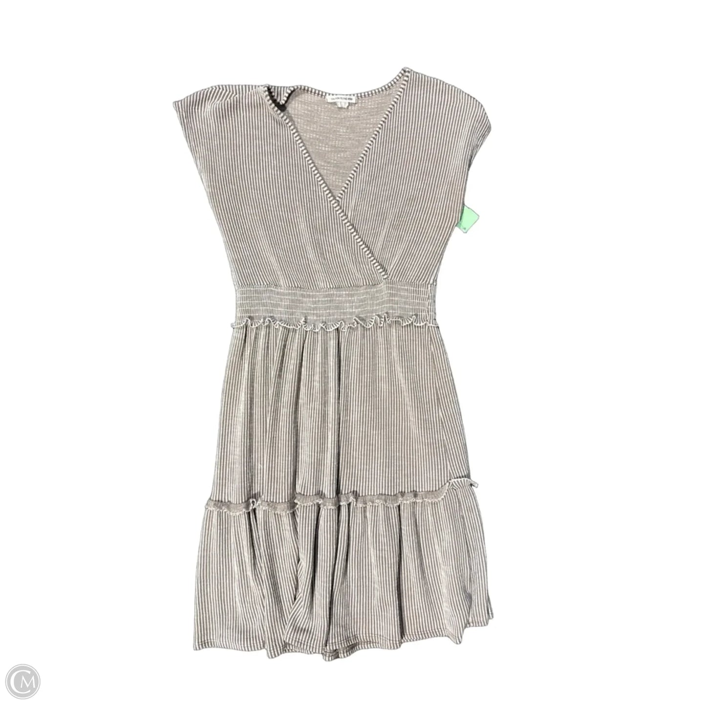 Dress Casual Midi By Caution To The Wind In Tan & White, Size: M