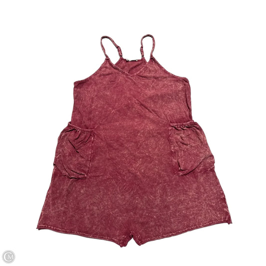 Romper By Zenana In Red, Size: L