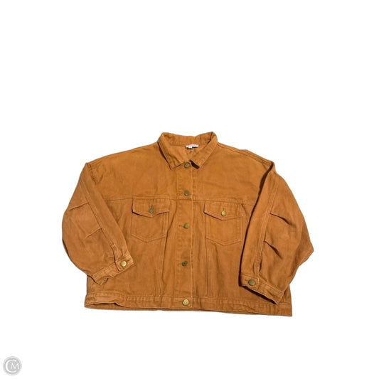 Jacket Denim By Andree By Unit In Orange Denim, Size: 1x