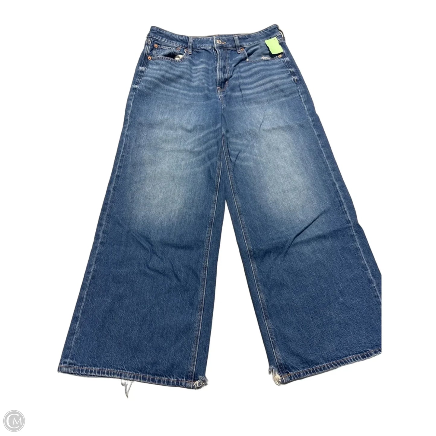 Jeans Wide Leg By American Eagle In Blue Denim, Size: 8