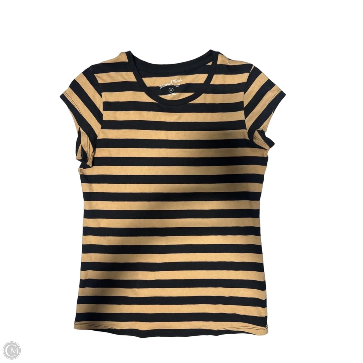 Top Short Sleeve By Universal Thread In Brown & Tan, Size: Xs