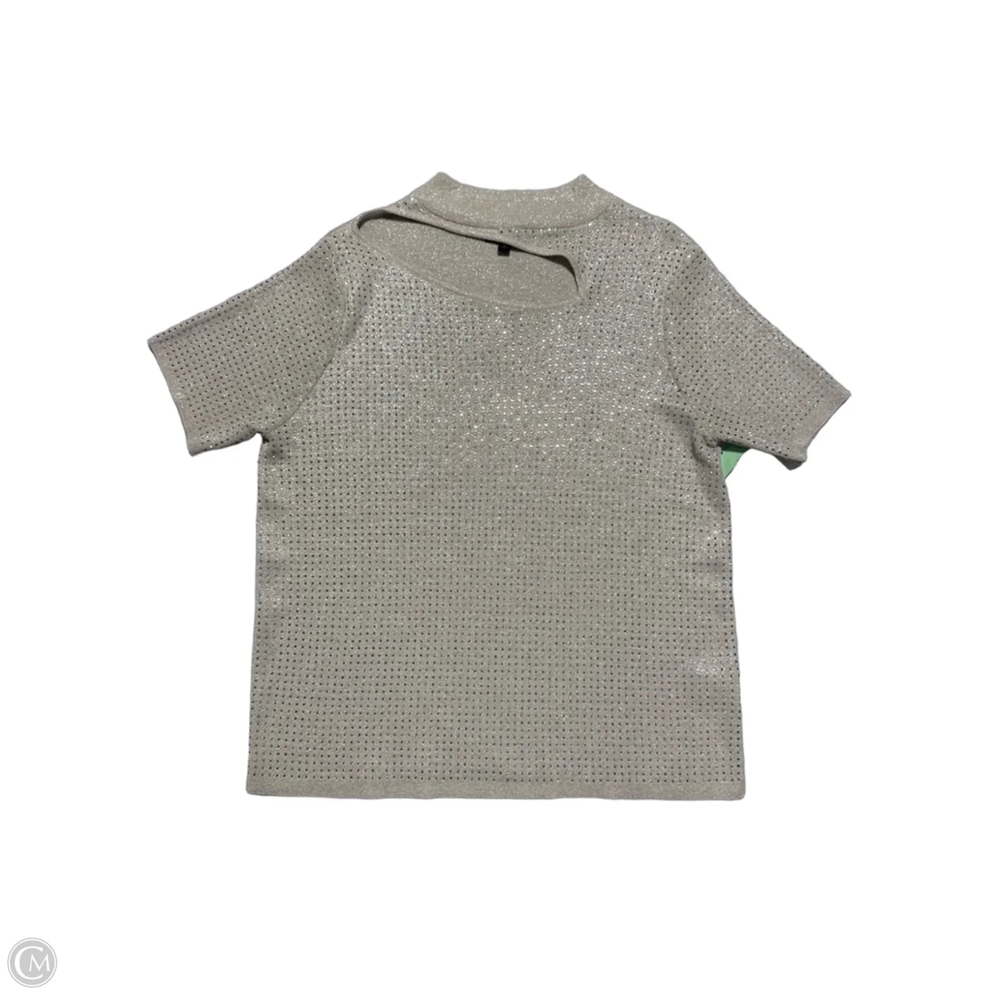 Top Short Sleeve By Ontwelfth In Silver & Tan, Size: L