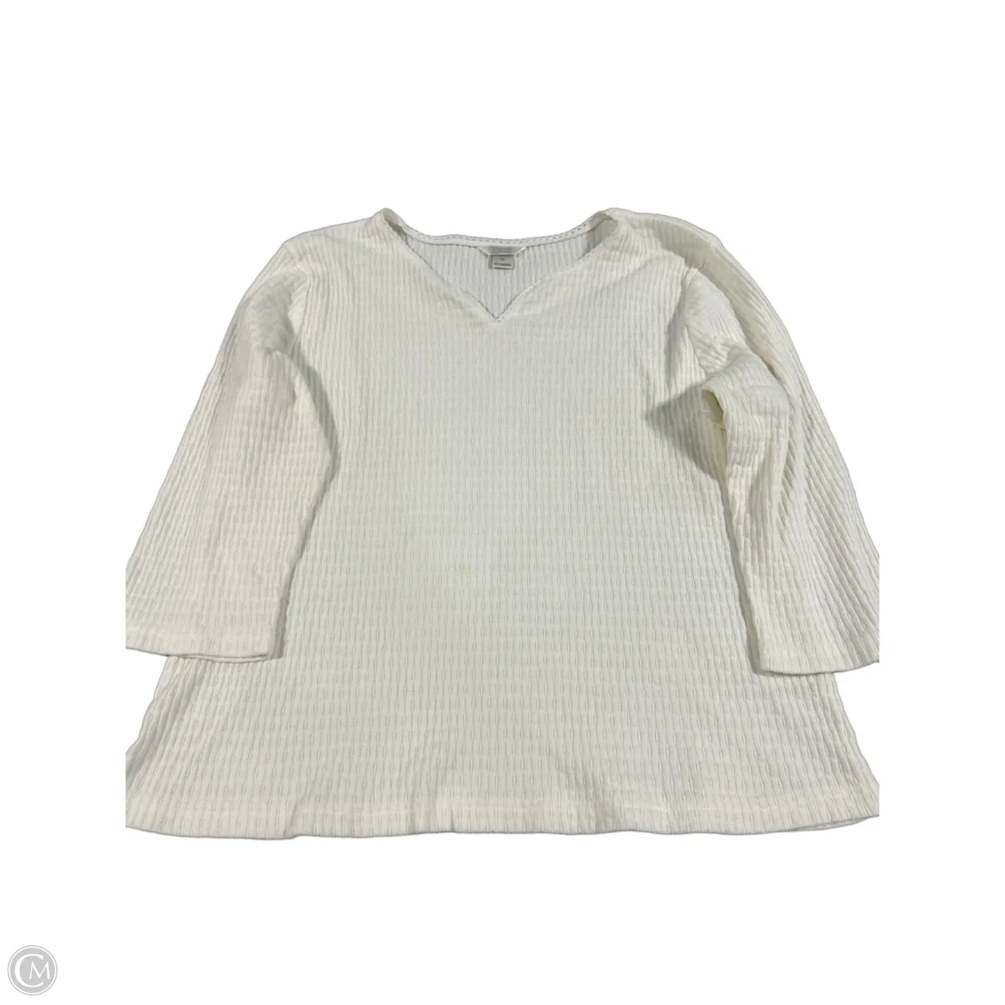 Top 3/4 Sleeve By Christopher And Banks In White, Size: Xl