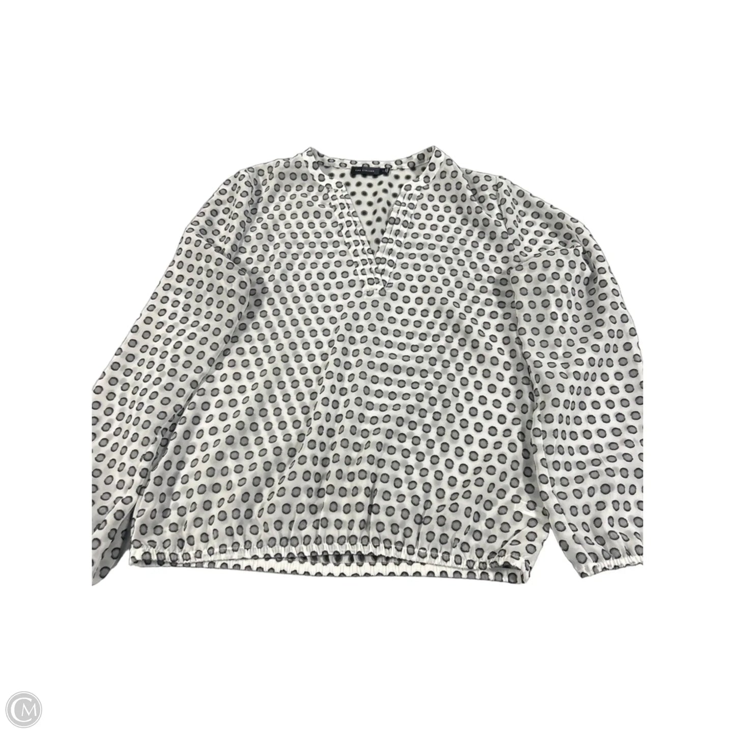 Blouse Long Sleeve By Cmc In Black & White, Size: L