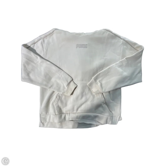 Sweatshirt Hoodie By Puma In Cream, Size: L