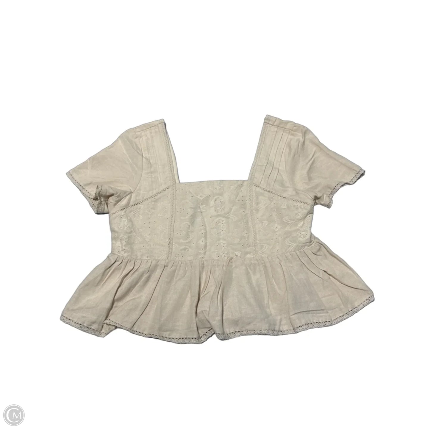 Top Short Sleeve By Cmc In Cream, Size: M