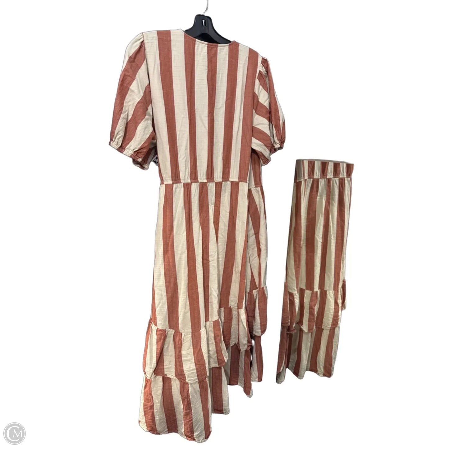Dress Casual Maxi By Knox Rose In Orange & White, Size: Xxl