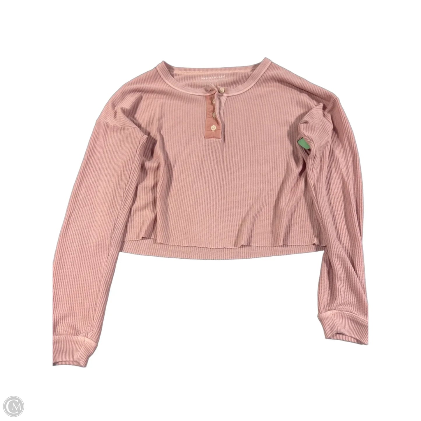 Top Long Sleeve By American Eagle In Pink, Size: S