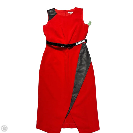 Dress Casual Midi By Calvin Klein In Red, Size: S