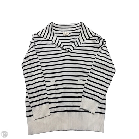 Top Long Sleeve By Bibi In Black & White, Size: M