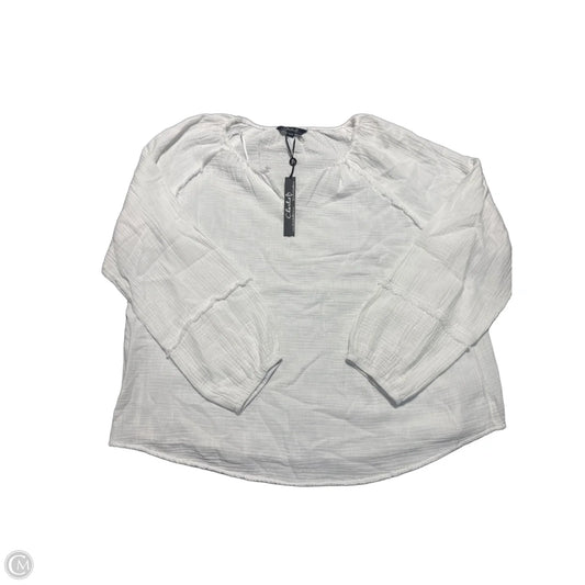 Top Long Sleeve By Charlie B In White, Size: Xxl