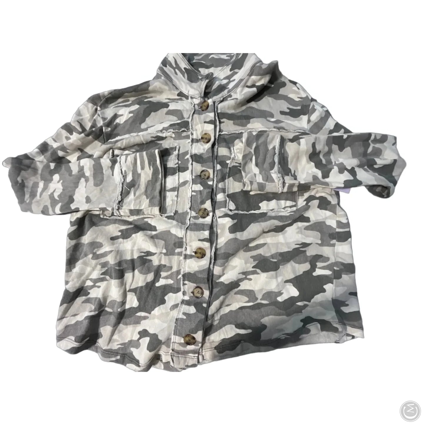 Top Long Sleeve By Kensie In Camouflage Print, Size: L