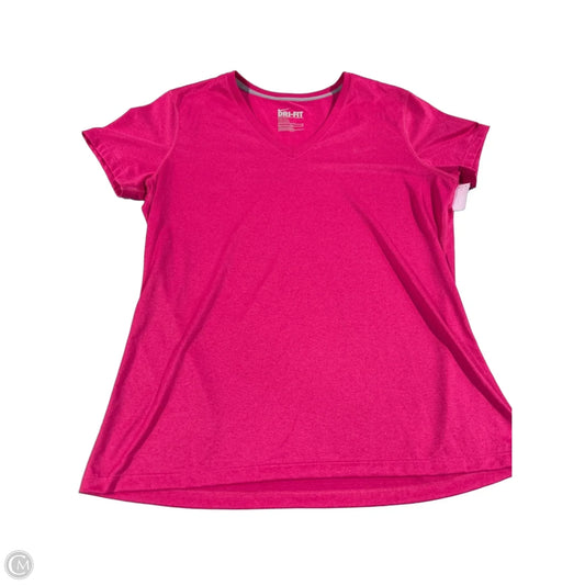 Athletic Top Short Sleeve By Nike In Pink, Size: Xl