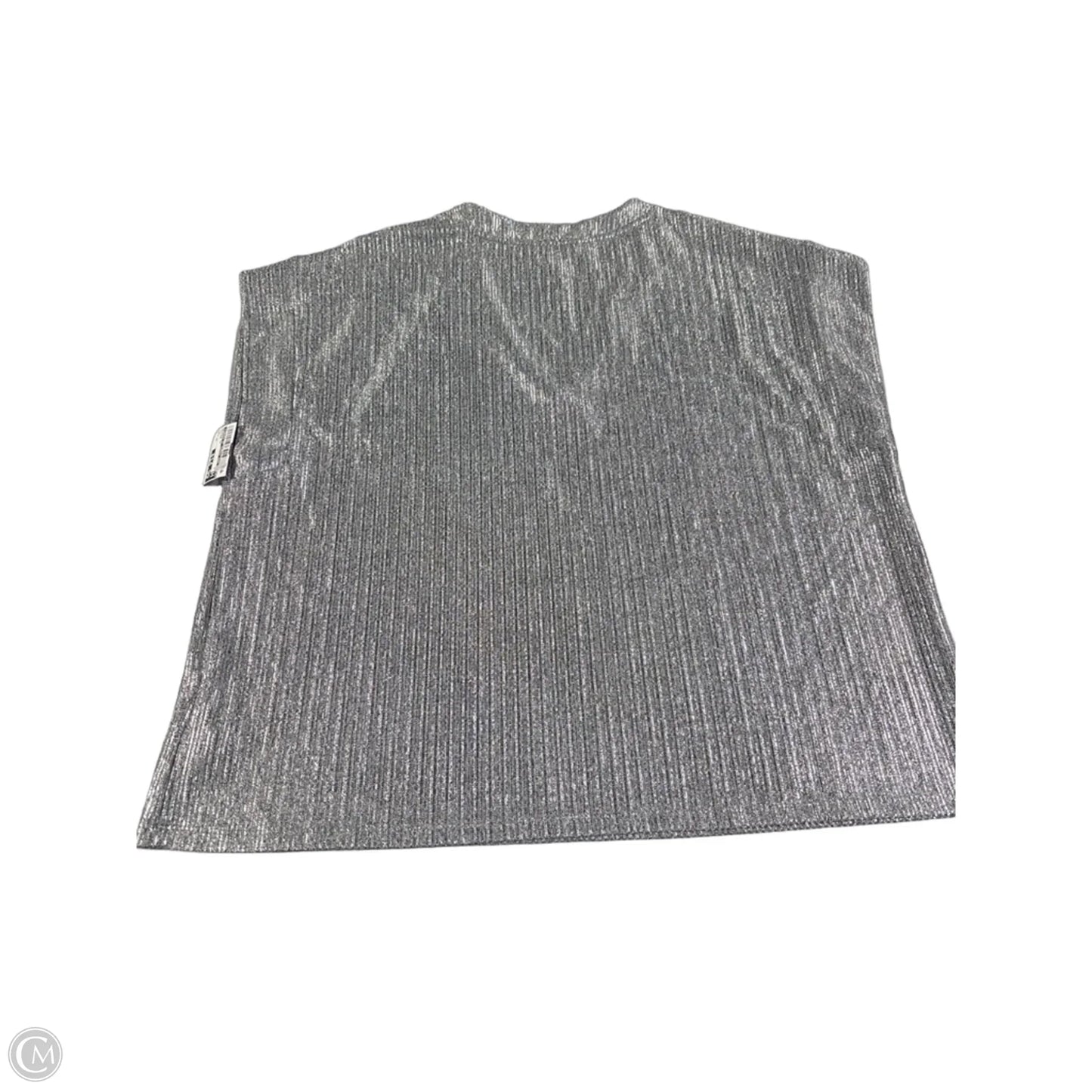 Blouse Short Sleeve By Carmen By Carmen Marc Valvo In Silver, Size: 1x