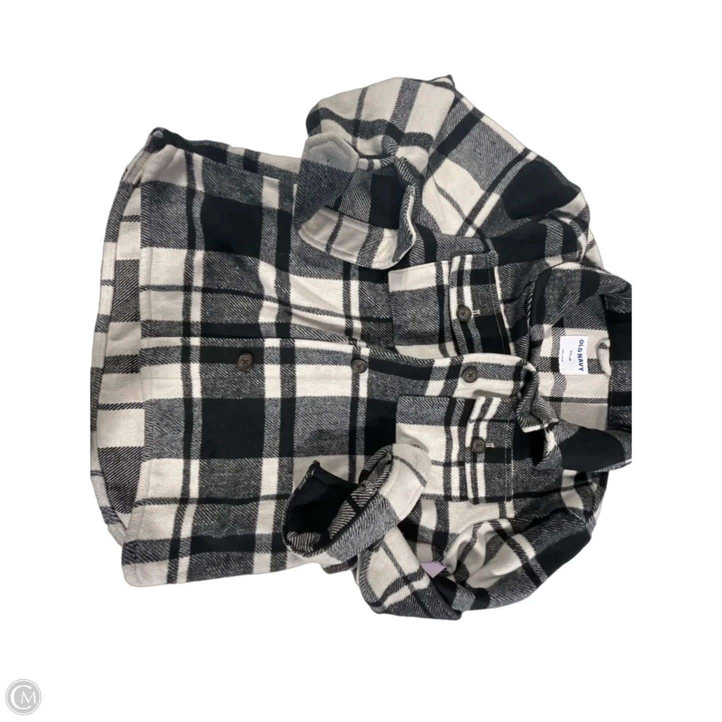 Jacket Fleece By Old Navy In Black & White, Size: Xxl